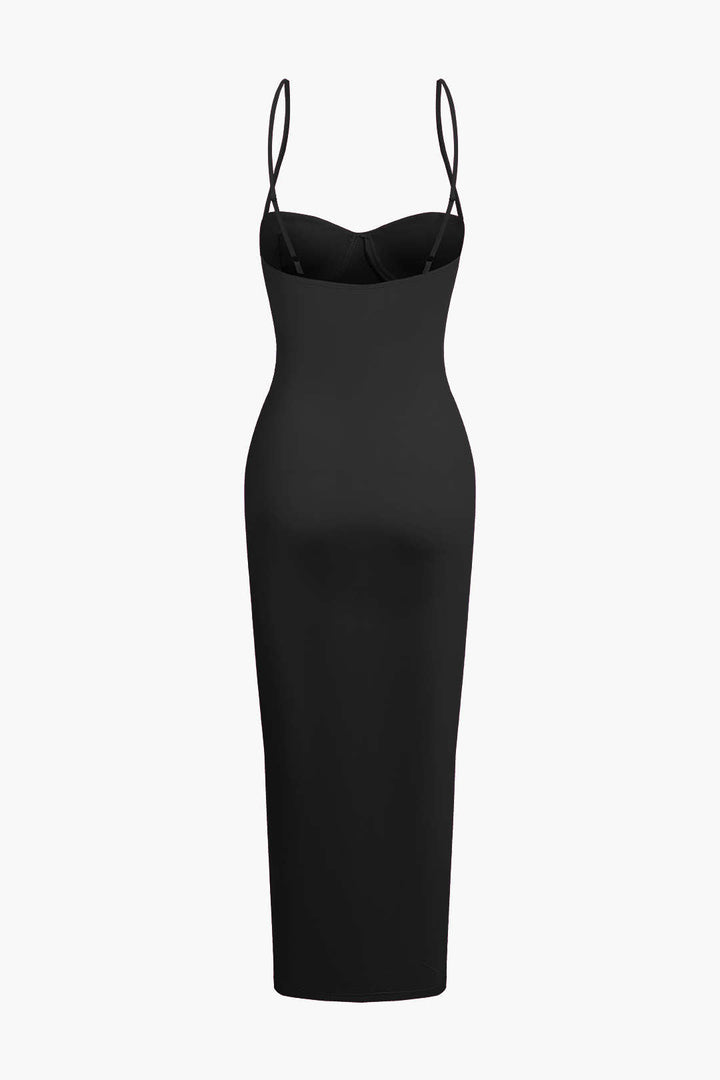 Basic Solid Slip Maxi Dress