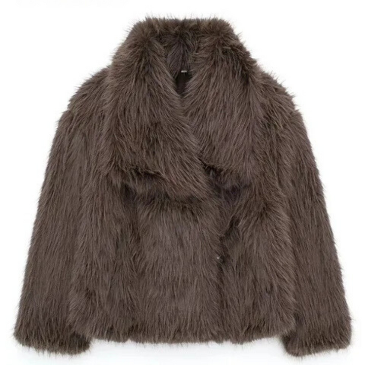 Fluffy faux fur coat