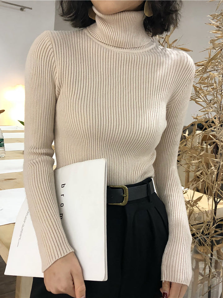 Cotton knitted turtleneck