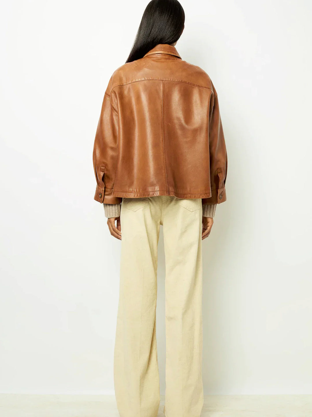 Minimalistic Boxy Leather Jacket