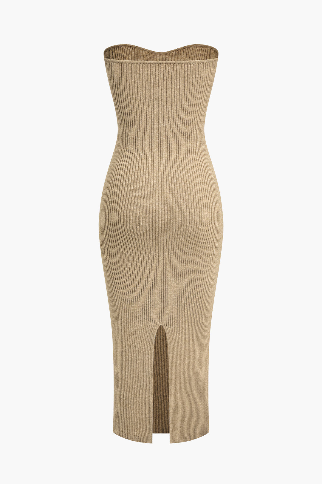 Ribbed Knit Strapless Midi Dress And Bolero Set