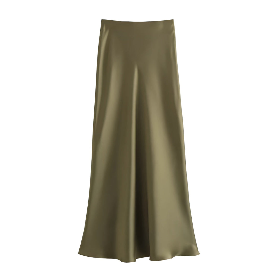 Silky chic long skirt