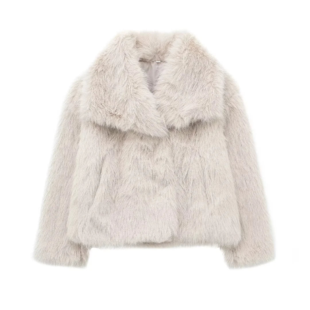 Fluffy faux fur coat