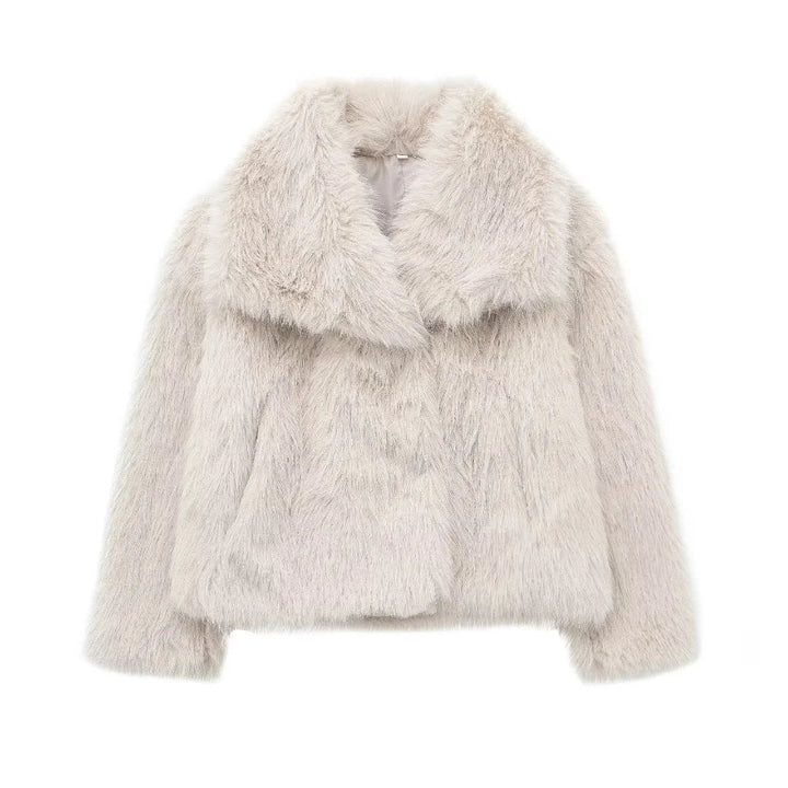 Fluffy faux fur coat