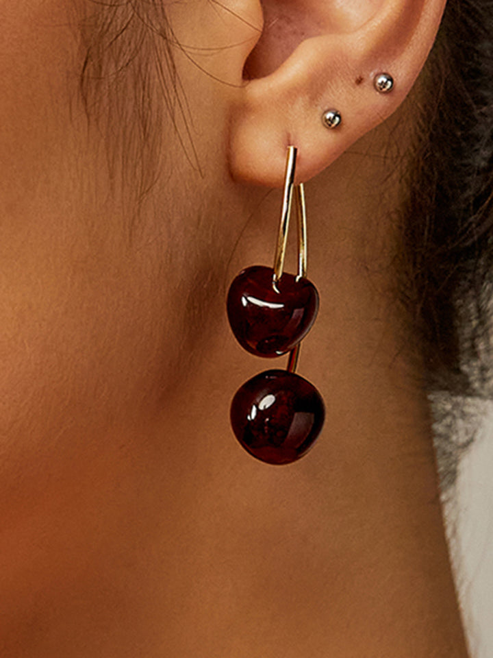 Cherry Charm Dangle Earrings