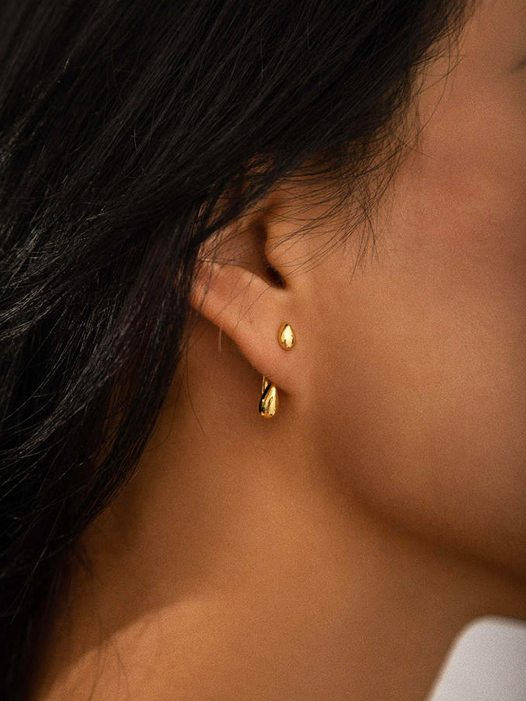 Double Water Drop Stud Earrings