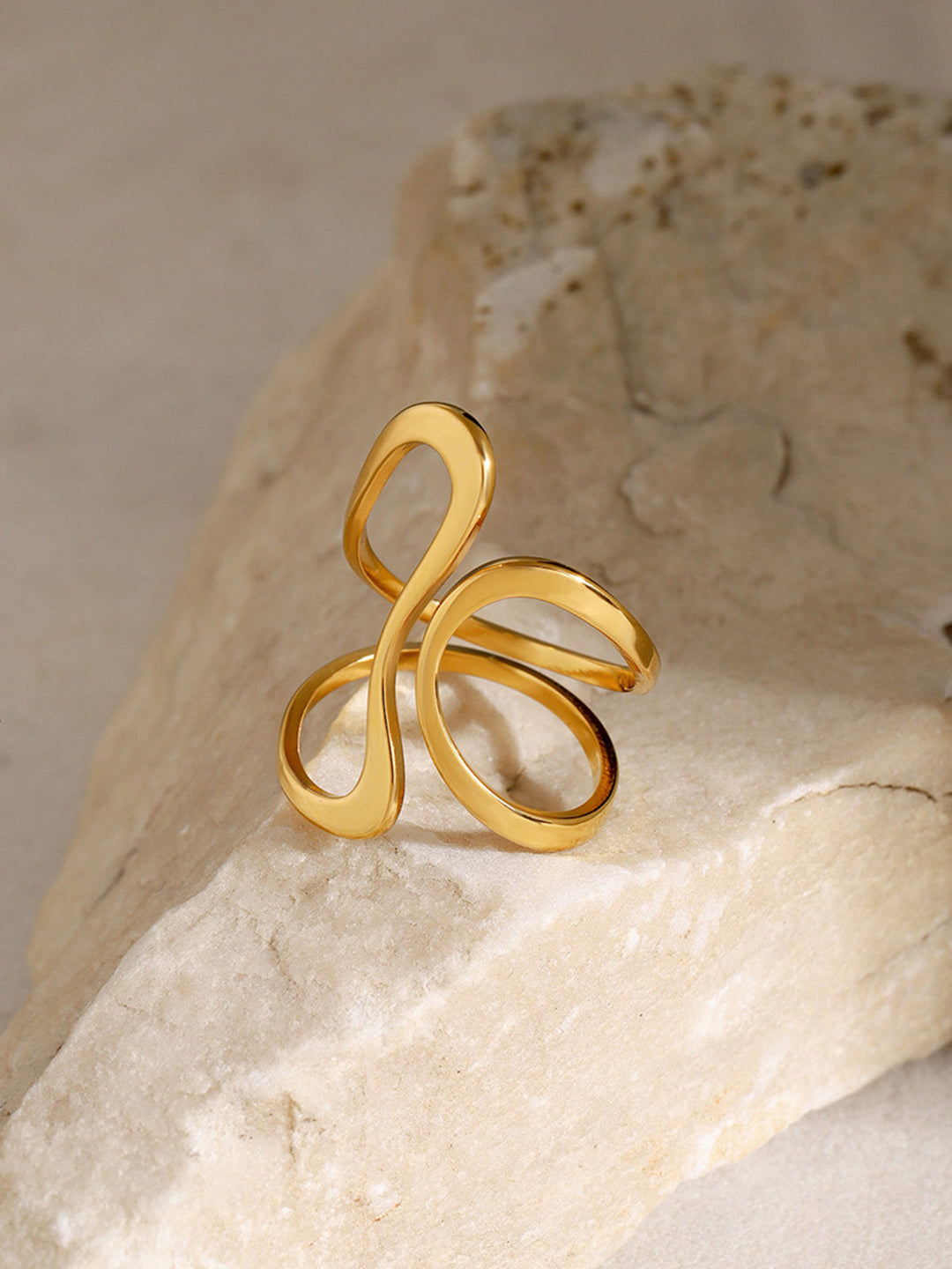 1pc Irregular Golden Whirl Open Ring