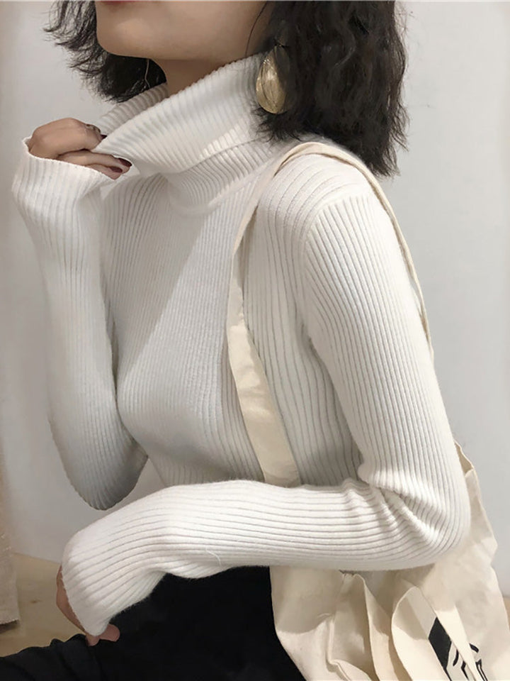 Cotton knitted turtleneck