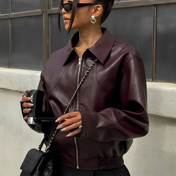 Vintage imitation leather jacket