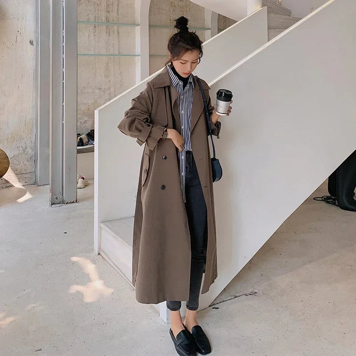 Long waterproof trench coat