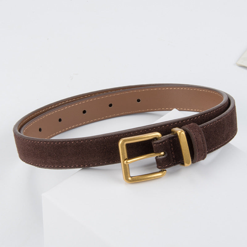 Imitation suede belt