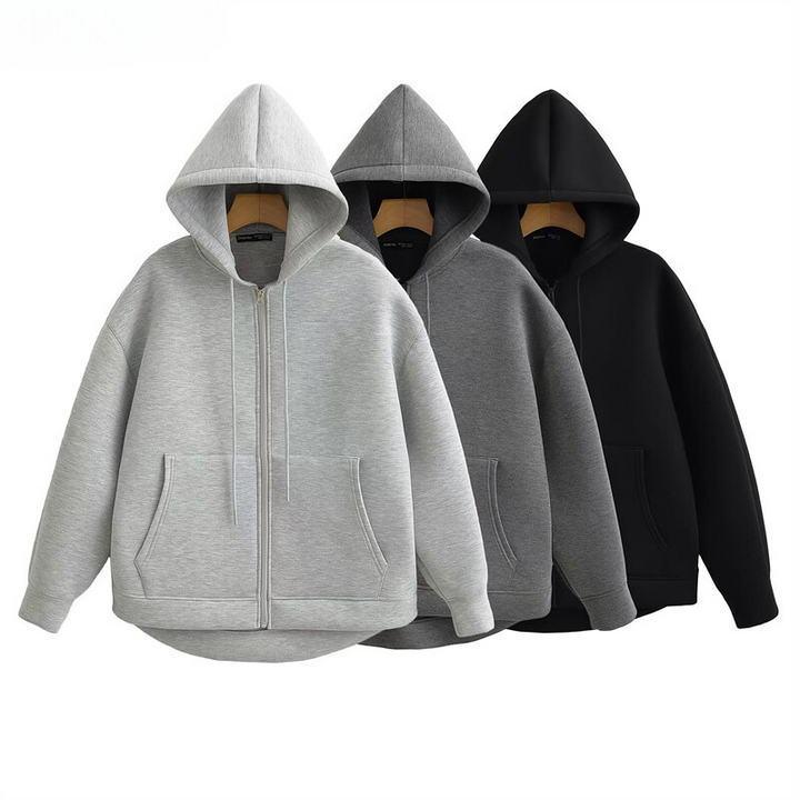 Oversized zipper hoodie