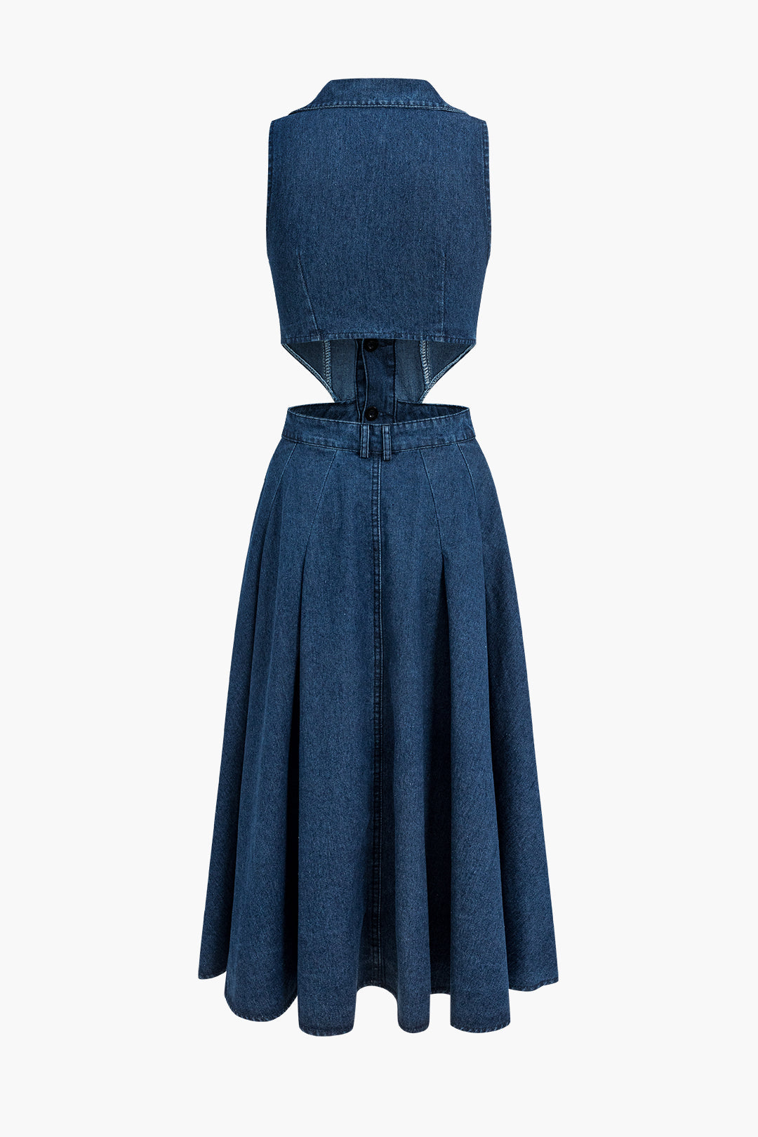 Denim Button Cut Out Dress