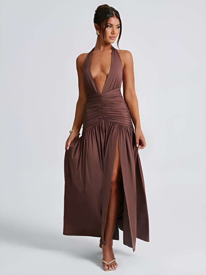 Gemma - Backless Maxi Dress with Split