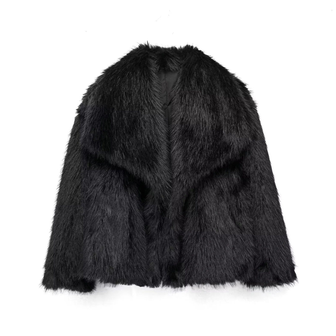 Fluffy faux fur coat