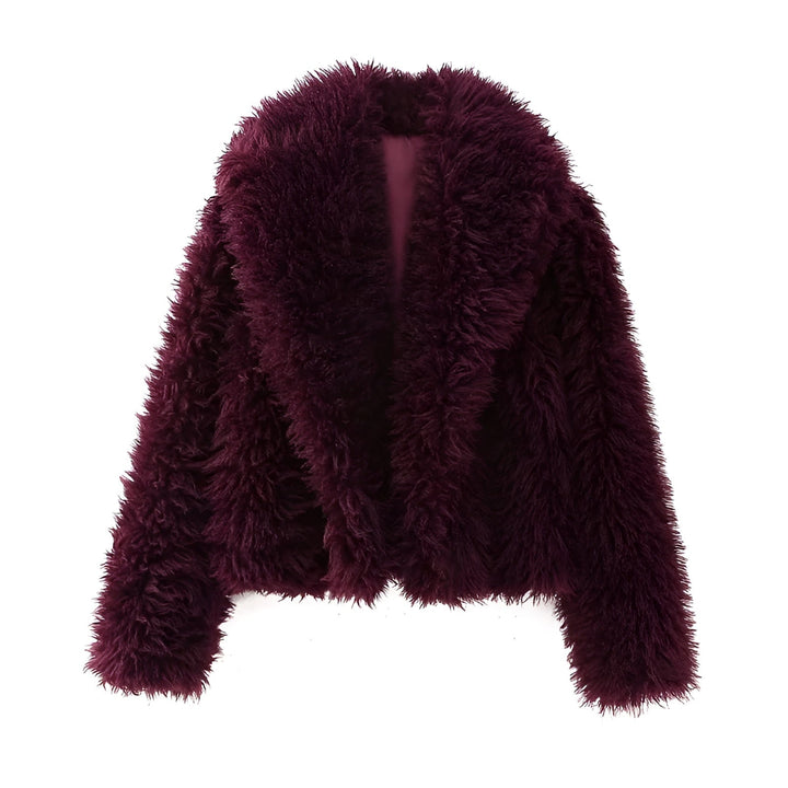 Burgundy Faux Fur Jacket