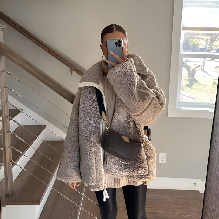 Oversized teddy coat