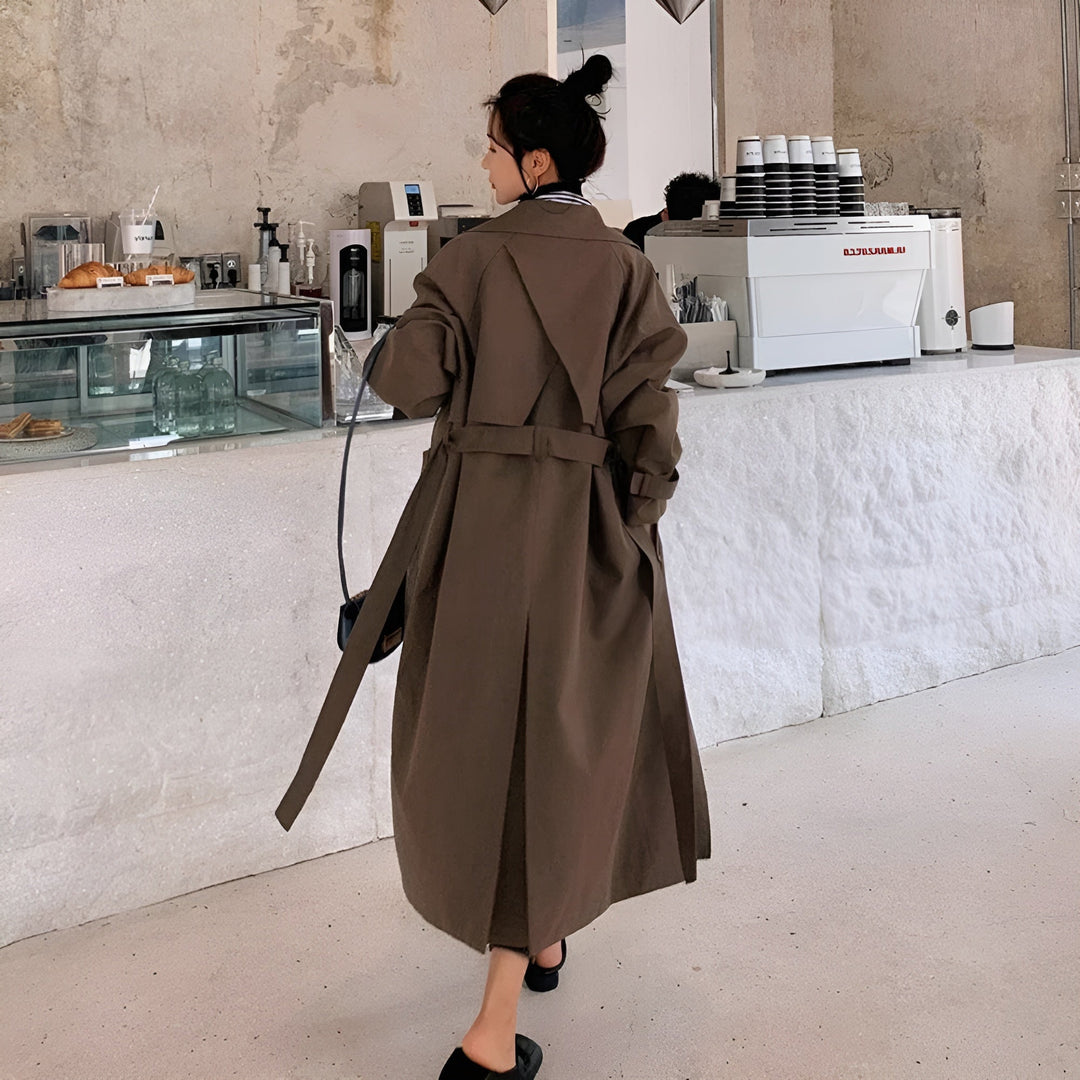 Long waterproof trench coat