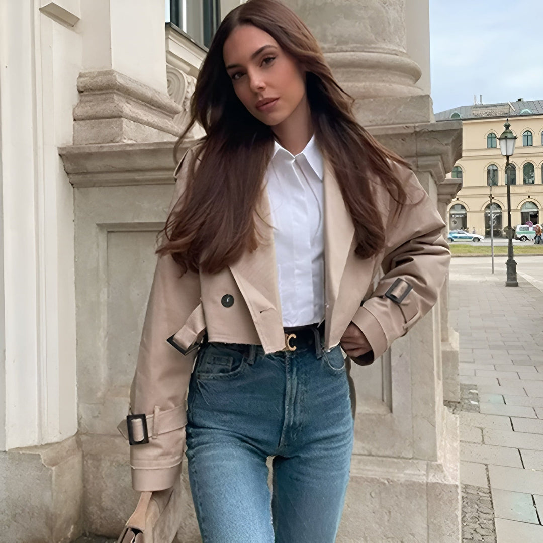 Gemma cropped trench coat