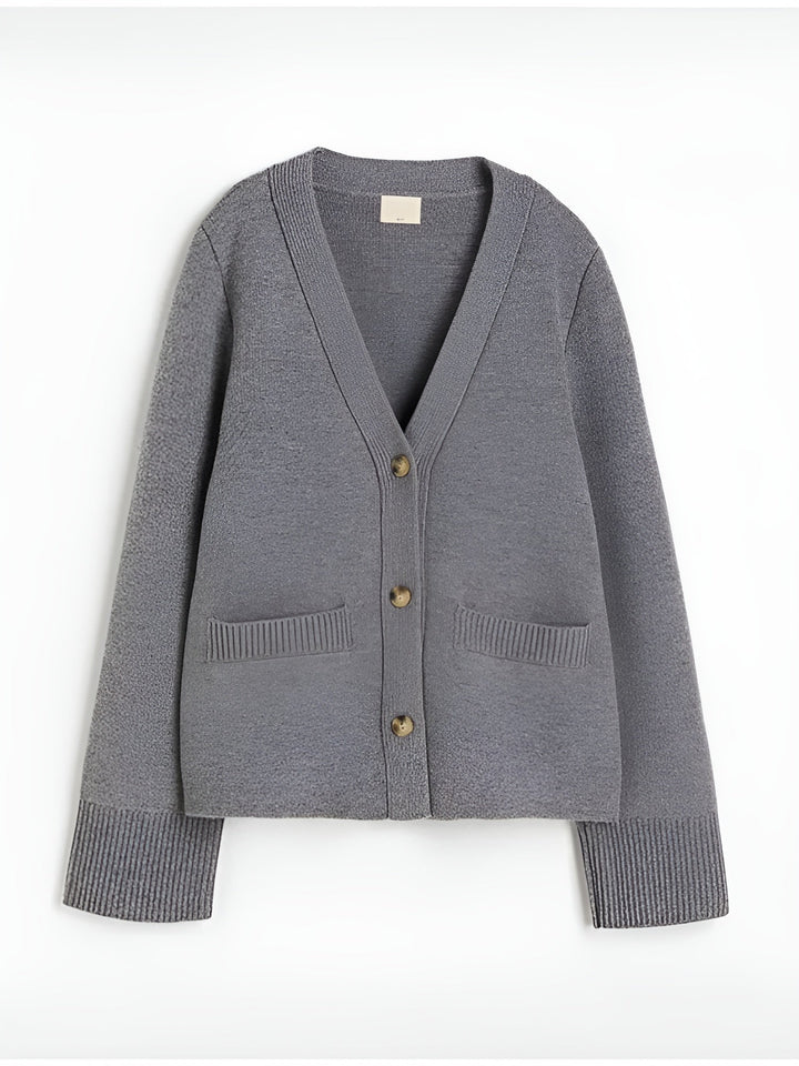 Soft knitted cardigan with v-neck