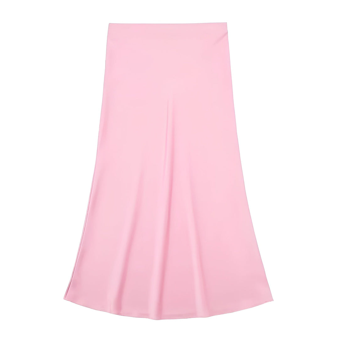 Silky chic long skirt